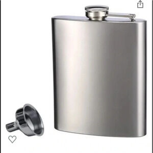Stainless steel brushed silver flask new in box